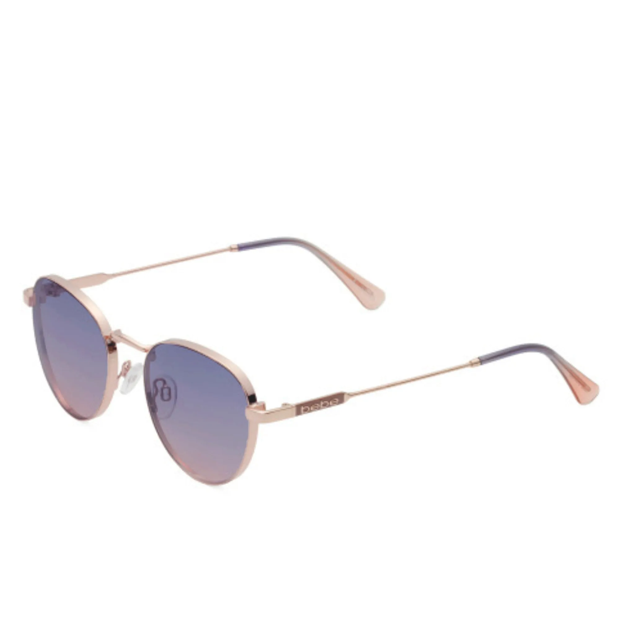 BEBE Women's Gold Tone Metal Frame Round Sunglasses