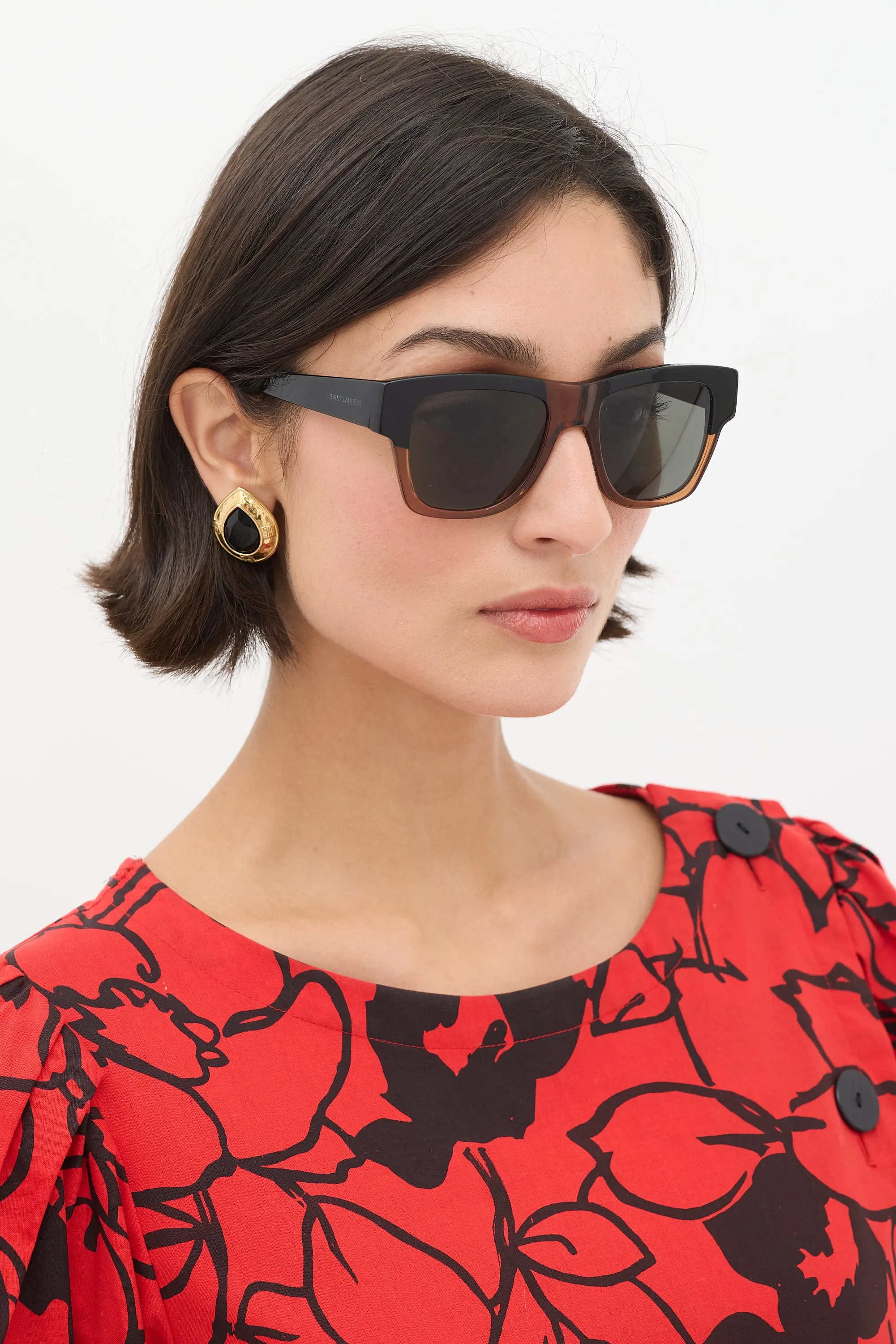 Black & Brown SL142 Square Sunglasses
