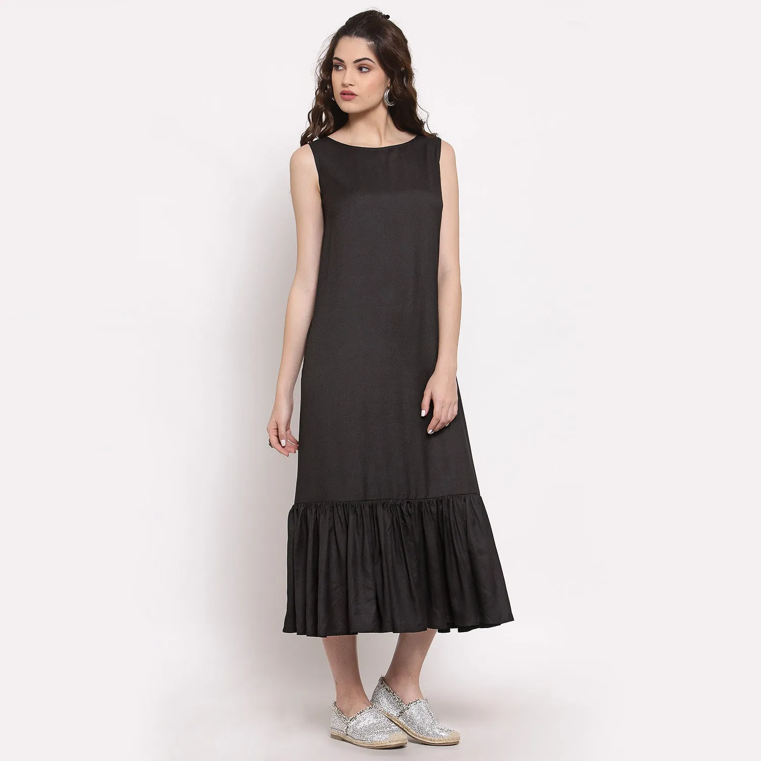 Black Dress With Frill
