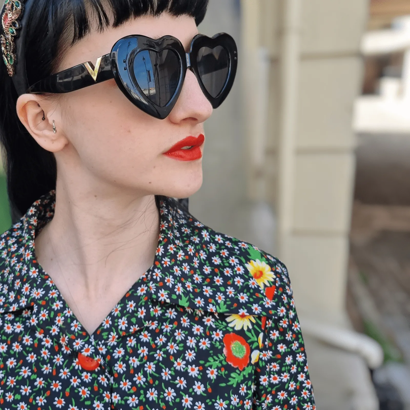 Chunky Black Heart Sunglasses