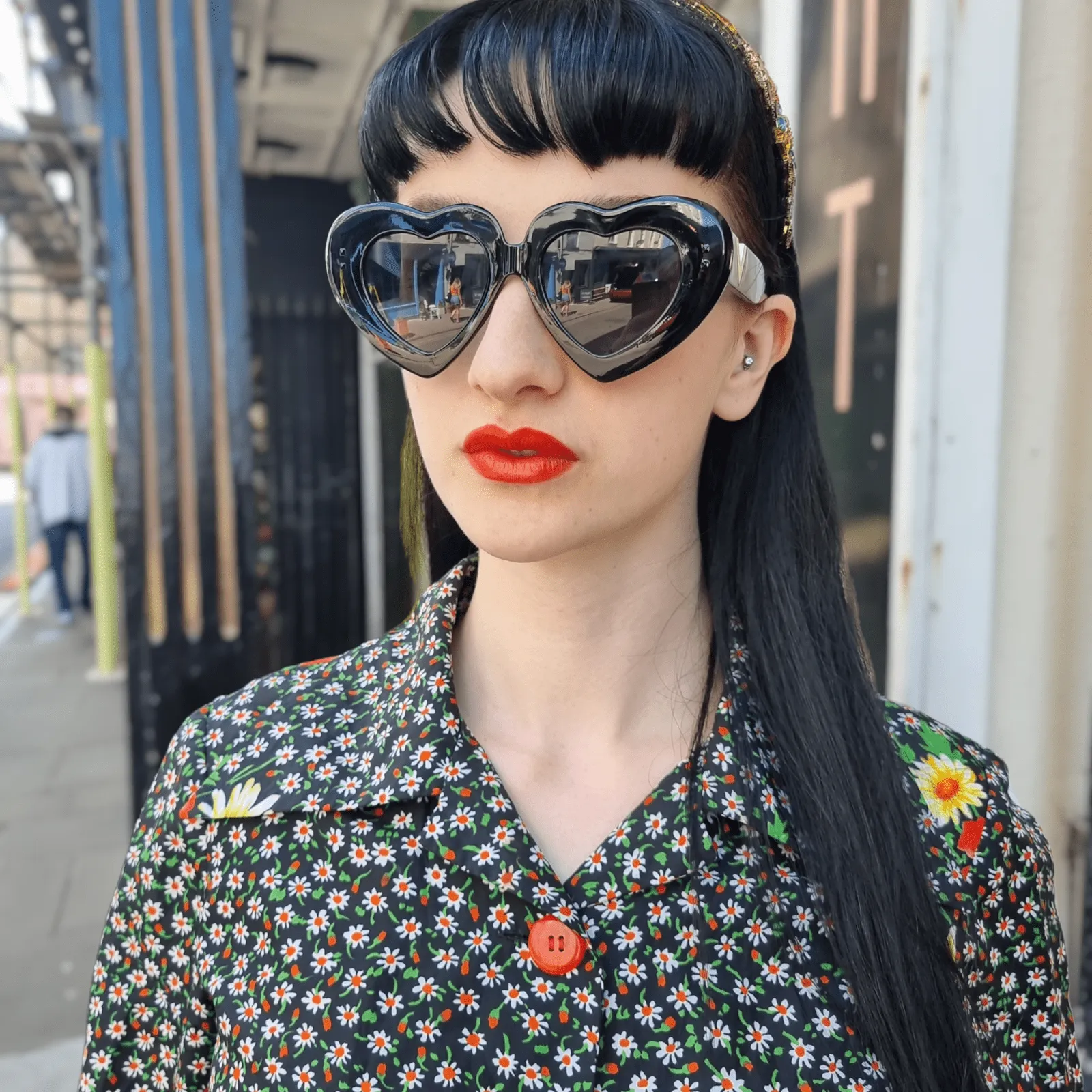 Chunky Black Heart Sunglasses