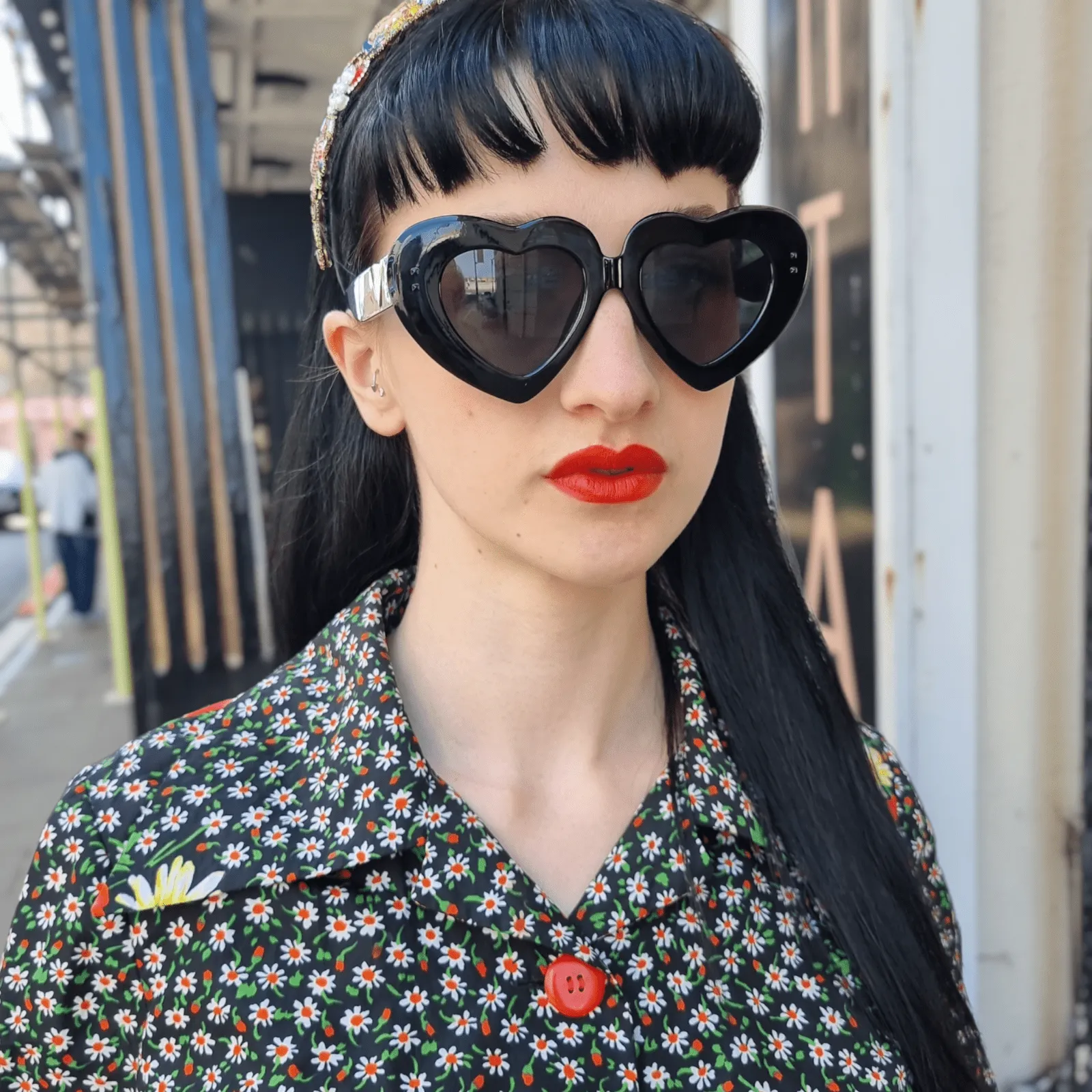 Chunky Black Heart Sunglasses