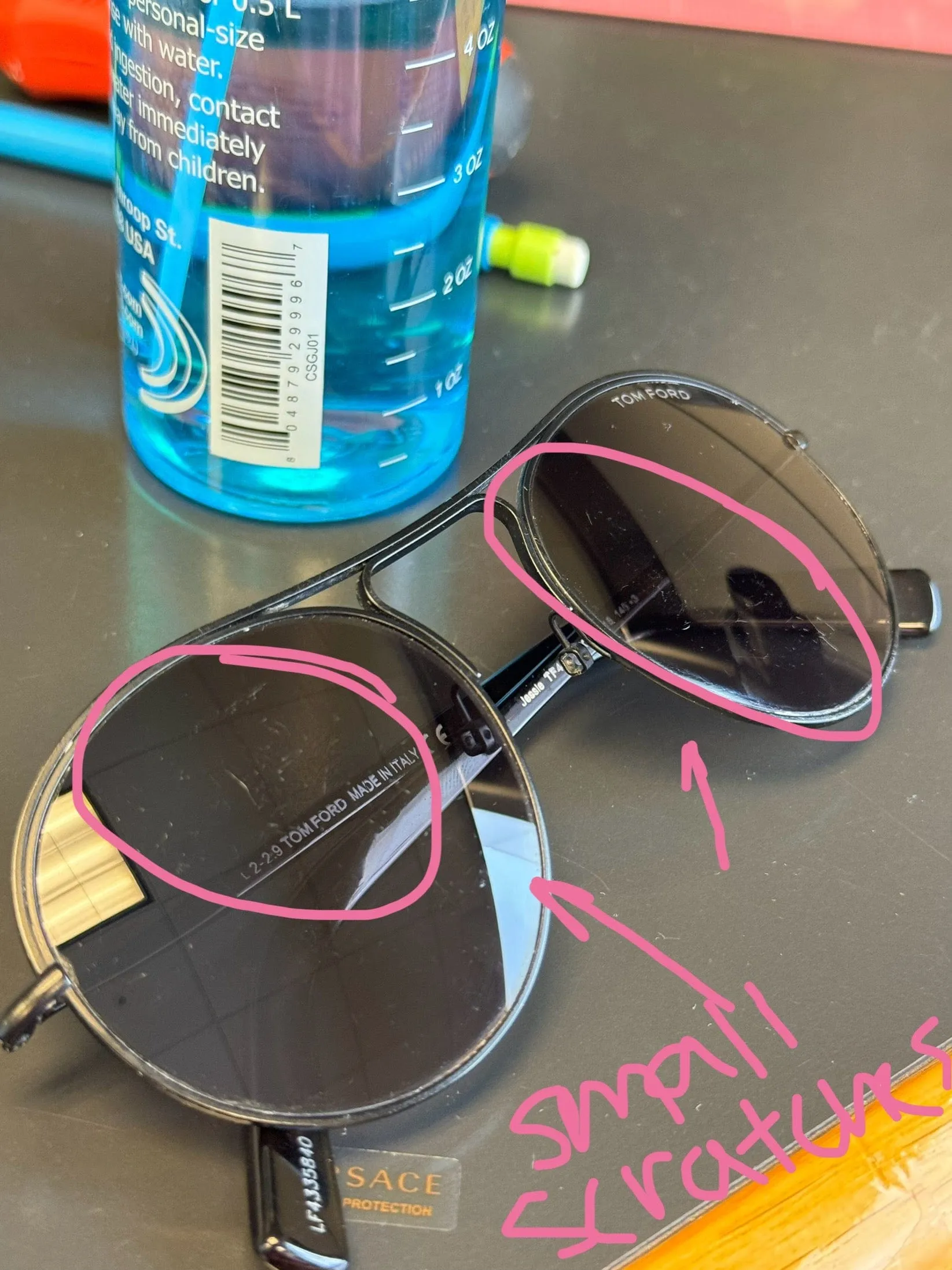 Damaged/ Store Return Tom Ford FT0449 05K Jessie Black Aviator Sunglasses