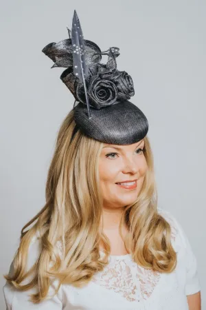 Denim Metallic Stacked Fascinator