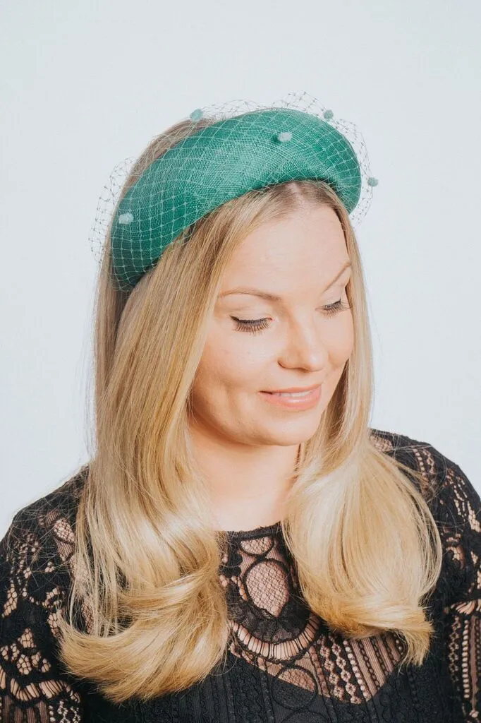 Emerald Green Net Headband Fascinator
