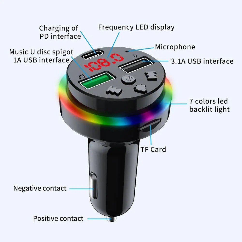 F15 Car Mp3 Player Bluetooth Receiver Hands-free Adapter Dual Usb