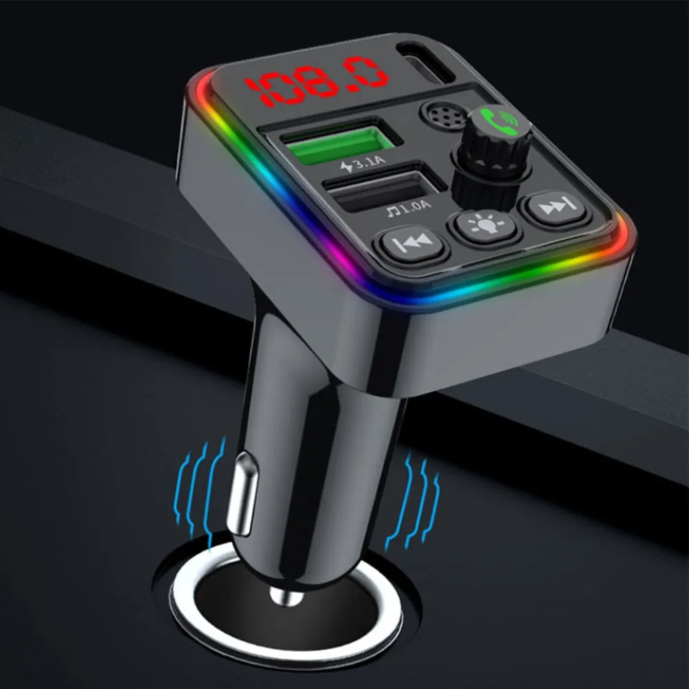 F19 Car Fm Transmitter Bluetooth-compatible Calling Stereo Music