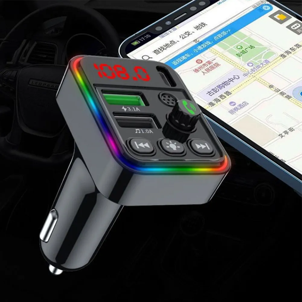 F19 Car Fm Transmitter Bluetooth-compatible Calling Stereo Music