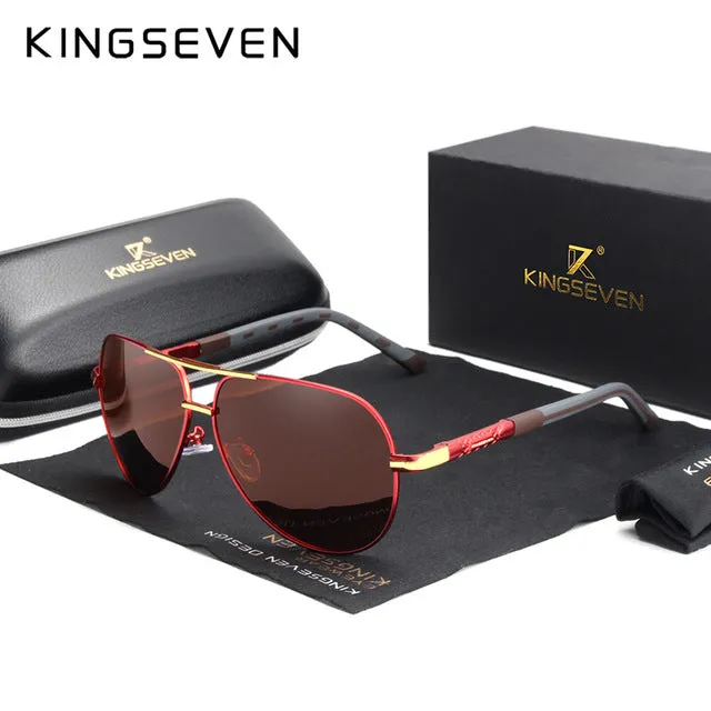KINGSEVEN Men Vintage Aluminum Polarized Sunglasses
