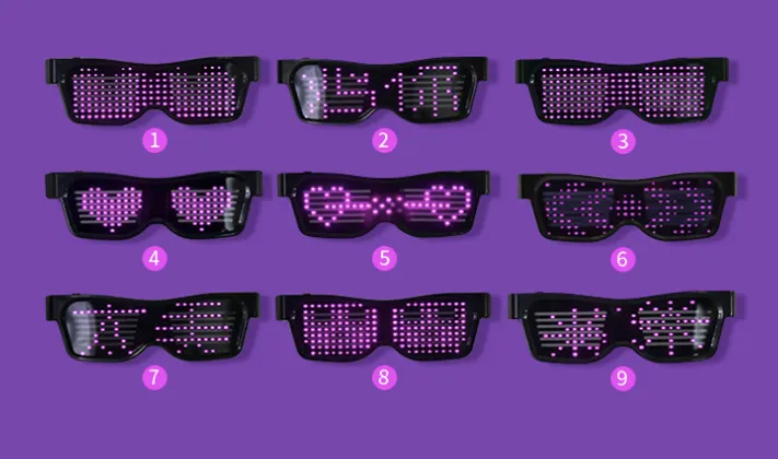Multicolor Party LED Glasses Dynamic Flashing LED Glasses