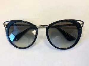 Prada PR 66TS 1AB0A7 Black Cat eye Sunglasses