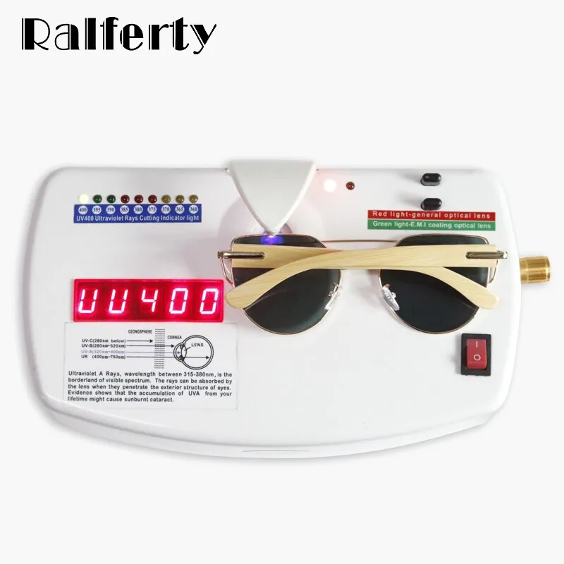 Ralferty Women's Cat Eye Bamboo Wood Mirror Sunglasses K1585