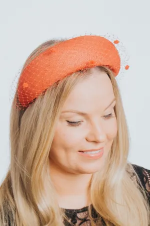 Vermillion Red Net Headband Fascinator