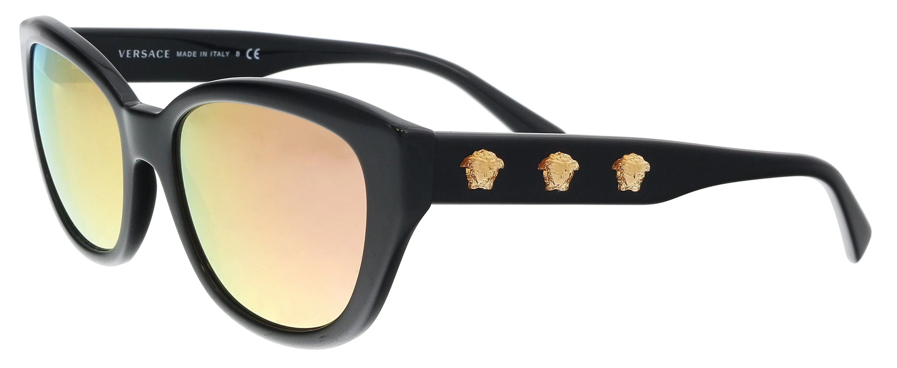 Versace VE4343 GB1/2Y Black Oval Sunglasses