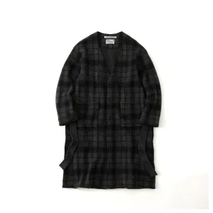 White Mountaineering Check Knit Gown Charcoal