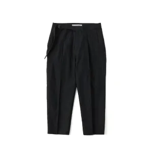 White Mountaineering Woven 1Tuck Tapered Pants Black